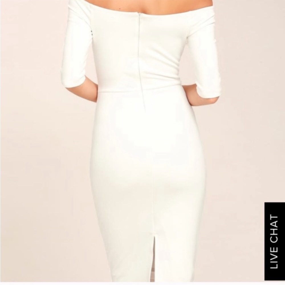Lulu's Off-Shoulder White Dress - Picture 3 of 8